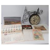 Dodge City Station double sided flange clock, (2)