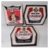 (2) Molson Canadian Beer signs and a Sterling