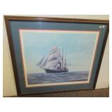 Framed and double matted U. S. S. Michigan ship