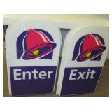 (2) Taco Bell signs including Enter and Exit.