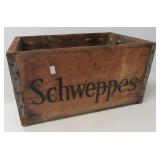Vintage wood Schweppes crate. Measures 8" h x