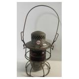 Vintage Adlake Kero railroad lantern with red