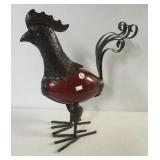 Metal folk art rooster statue. Measures 15.25" x