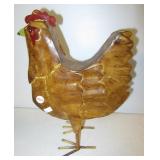 Modern metal chicken home décor piece. Measures