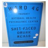 Metal "Ward 4G - National Health Psychiatric