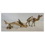 (2) Brass items including dolphin door knocker