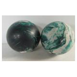 Pair of vintage Canadian bowling balls. Each