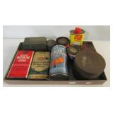 (10) Vintage tins and containers including