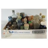 (40+) Vintage bottles, boxes and containers