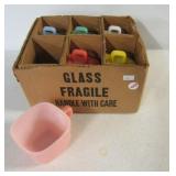 Set of (6) Vintage Glasbake square coffee