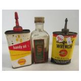 (3) Vintage household oil tins including Liquid