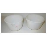 (2) Sunbeam Glasbake No. 27 milk glass mixing