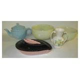 Vintage pottery including USA blue pottery