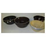 (3) Vintage pottery mixing bowls including