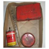Vintage tins including Presto Stove Polish,