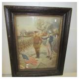 Antique framed Berlin or Bust print Perishing in