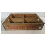 Towne Club wood crate. Measures 4" h x 17.5" w x