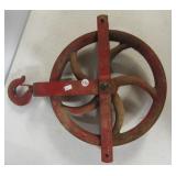 Vintage cast iron pulley by Western Block Co.