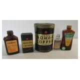 (2) Vintage Bokar Coffee tins (One is a bank) and