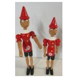 (2) Pinocchio wood toys with moveable limbs.