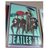 Beatles framed print. Measures 36" x 24". Note: