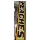 Antique wood peaches sign acquired from old apple