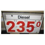 Gas station diesel price sign. Measures 26" x