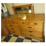 Drexel ten drawer dresser with mirror. Measures
