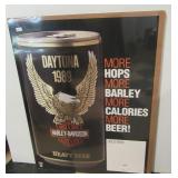 Rare 1989 Harley Davidson beer store advertising