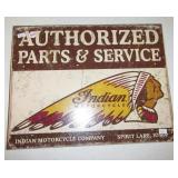 Metal Indian motorcycle sign. Measures 12.5" x