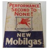 Metal "Pegasus Mobil Gas" sign. Measures 16" x