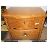 Two drawer oak night stand. Measures 24.5" h x
