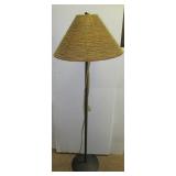 Electric floor lamp with beaded shade. Measures