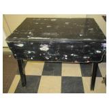 Vintage wood double drop leaf table. Measures
