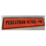 Pedestrian Detour road sign. Measures 12" x 48".
