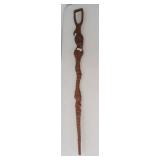 Vintage hand carved wood walking cane. Measures