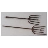 (2) Hand forged spear heads.