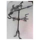 Metal weather vane topper with horse and