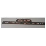Metal Sun 1120 Electronic Engine Tester sign.