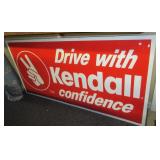 Large metal Kendall sign. Measures 36" x 72".