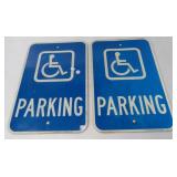 (2) Handicap Parking street signs. Measures 18" x