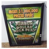 Lighted Michigan Lottery sign. Measures 22" x