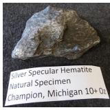 Silver specular hematite natural specimen.