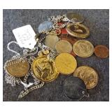 (14) Medals and old coins including1996 Canada
