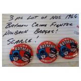 (3) 1966 Batman Crime Fighter pinback badges.
