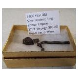 2,000 Year old silver ancient Roman Empire ring.