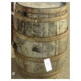 Vintage wood barrel. 34" tall.