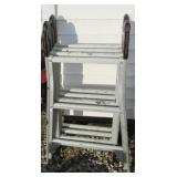 Collapsible fold up ladder.