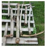 (2) Scythes (One broken tip) and (3) Horse