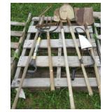 (6) Yard tools including shovel, manual hay